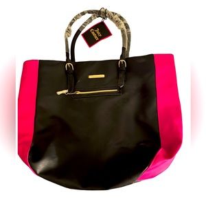 NWT Juicy Couture Black and Pink Large Size Tote Bag.